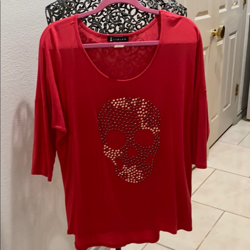 Bling skull blouse